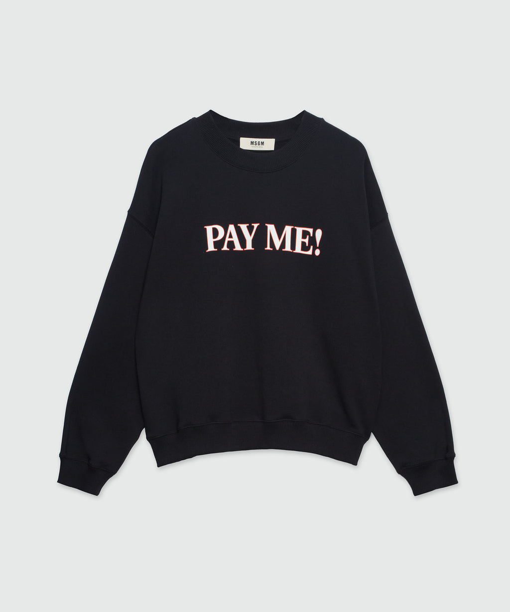 Black organic cotton sweatshirt with 