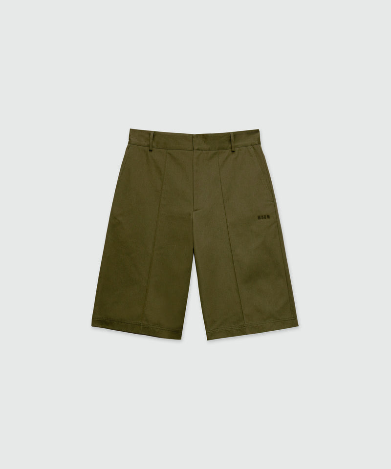 Bermuda verde oliva in drill di cotone 38 Uomo 