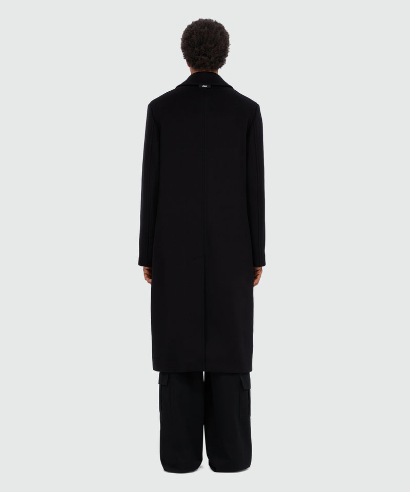 Black double-breasted wool coat 99 Men 