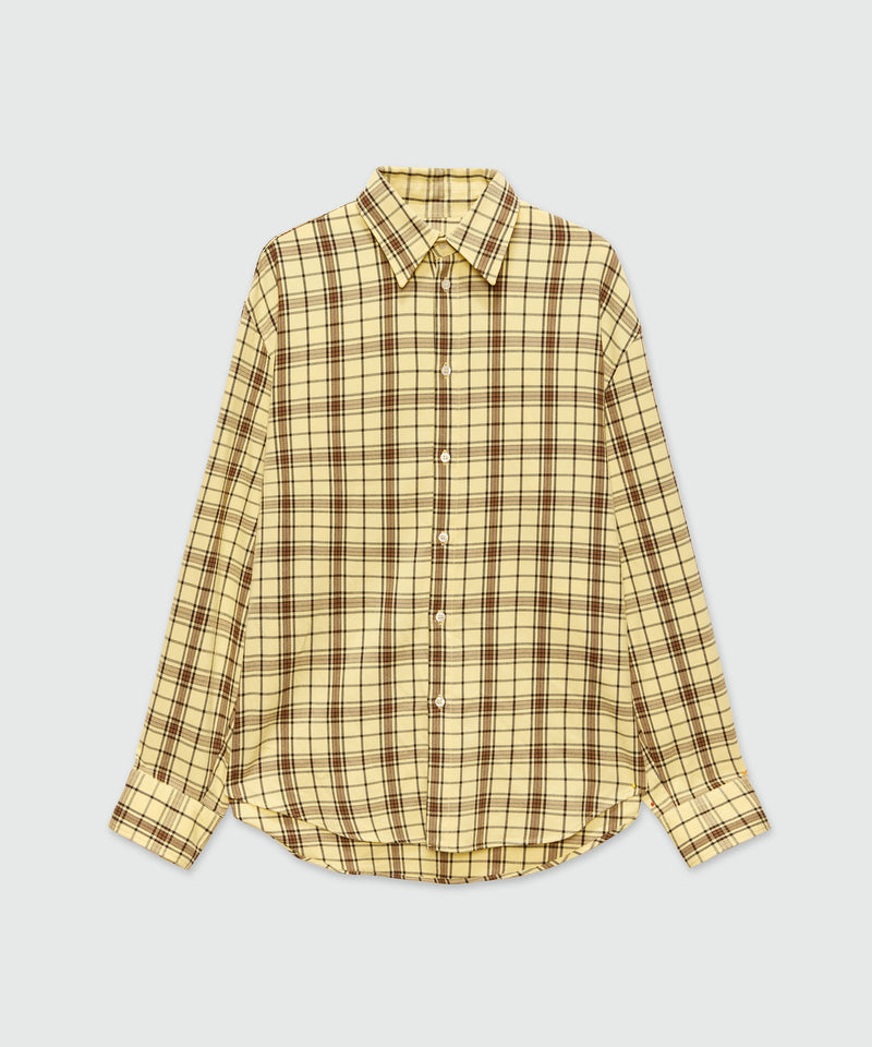 Yellow viscose shirt with check pattern 06T Men 