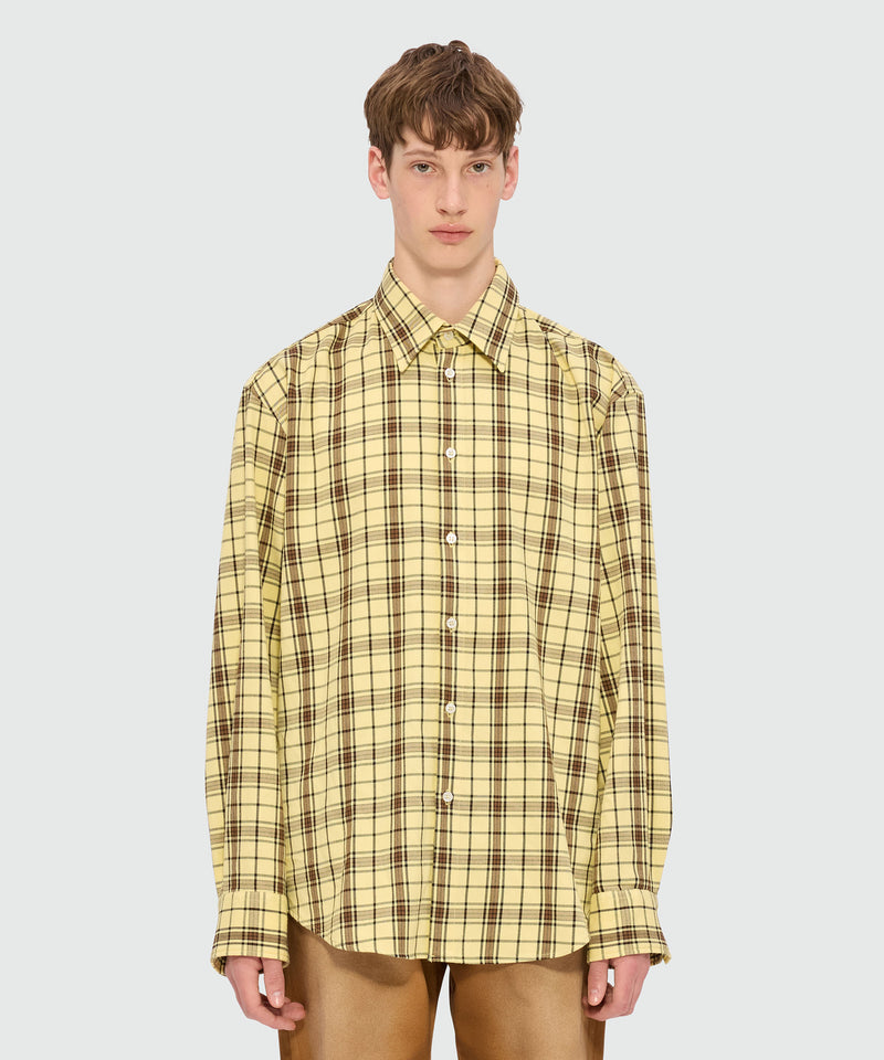 Yellow viscose shirt with check pattern 06T Men 