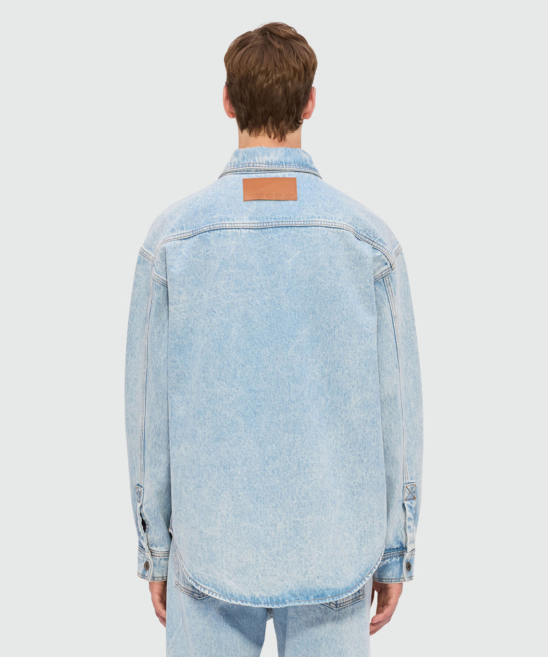 Light blue marbled denim shirt 84 Men 
