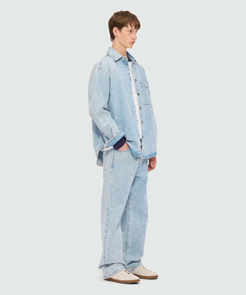 Light blue marbled denim shirt 84 Men 