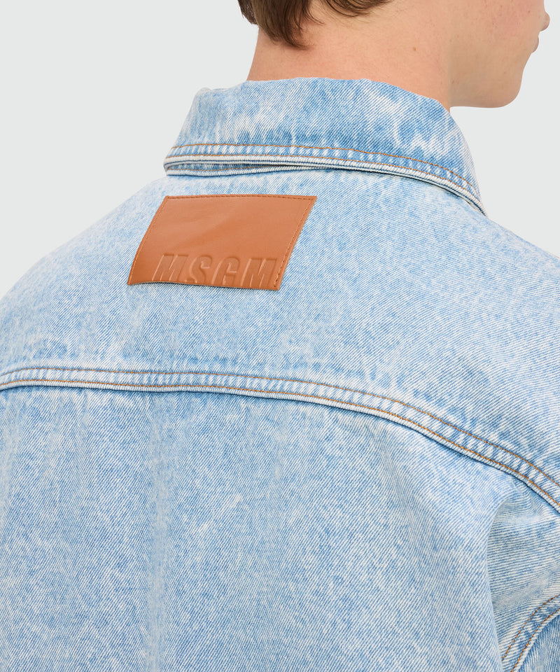 Light blue marbled denim shirt 84 Men 