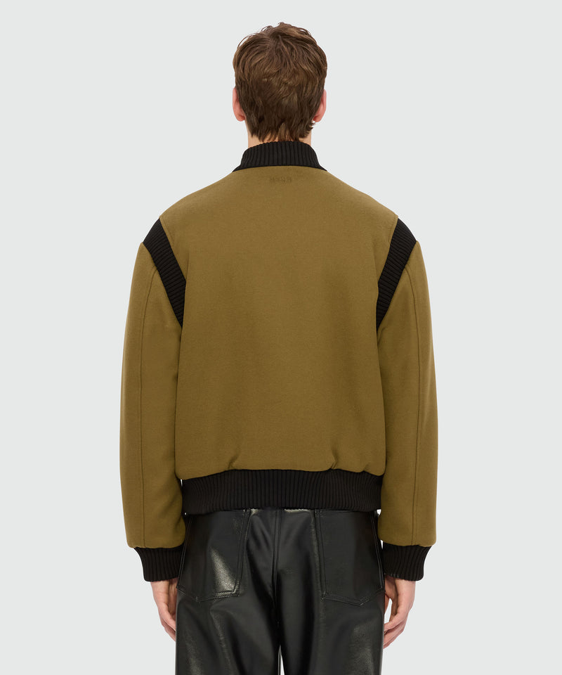 Olive green bomber jacket in wool cloth 37 Men 