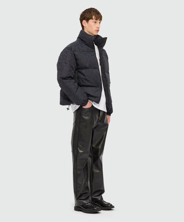 "TheMwave" black jacquard nylon down jacket