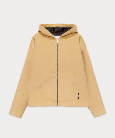 Beige jacket in scubbato velvet