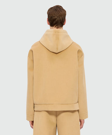 Beige jacket in scubbato velvet