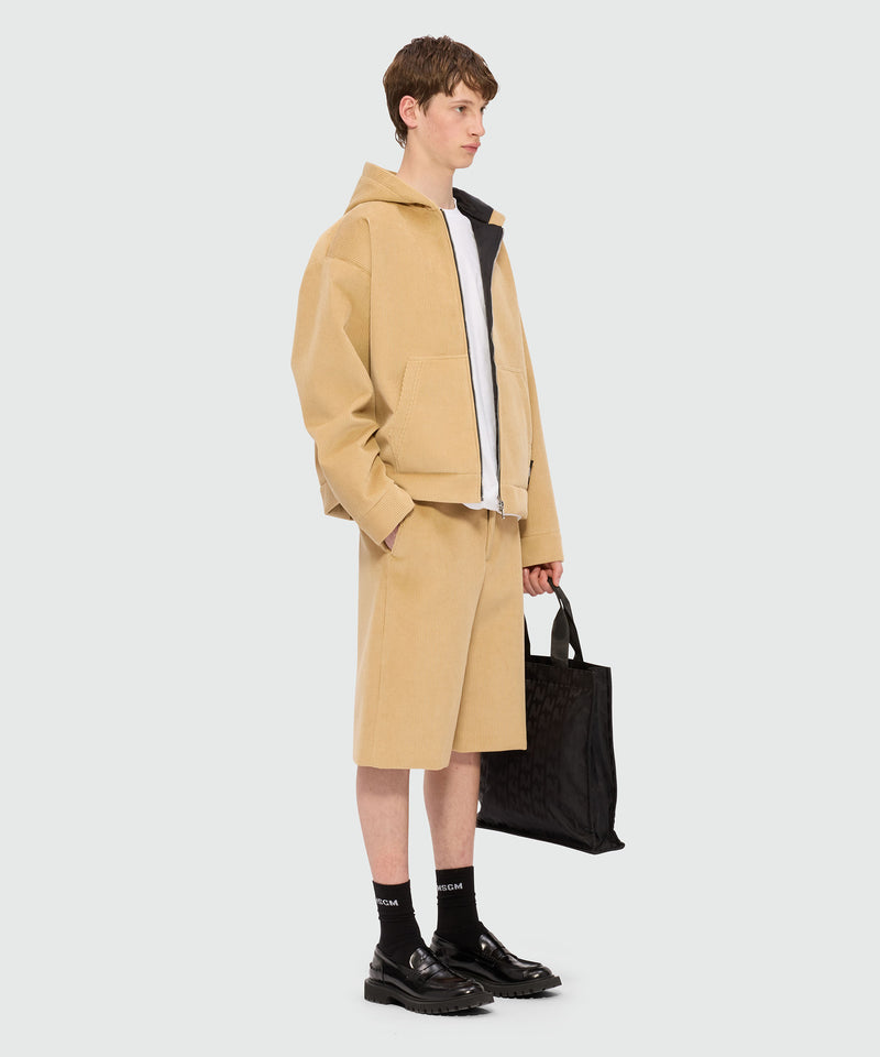 Beige jacket in scubbato velvet 23 Men 
