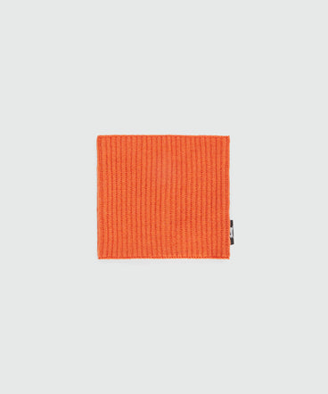 Orange ribbed neck warmer with MSGM label