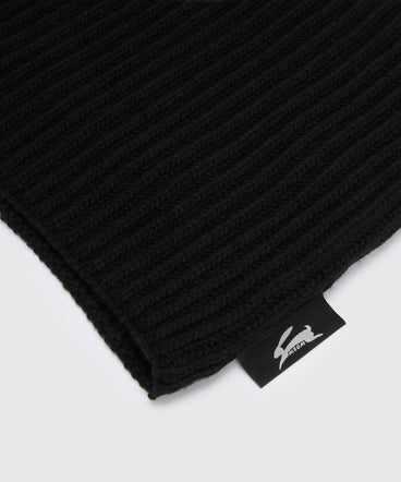 Scaldacollo nero a coste con label MSGM