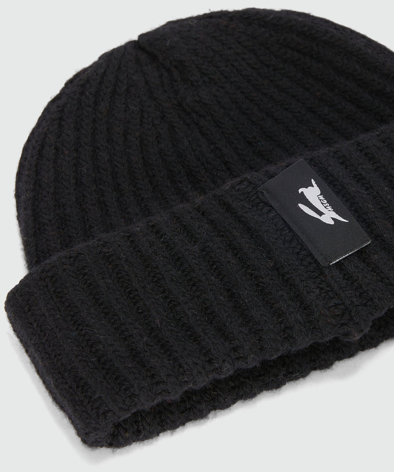 Black ribbed hat with MSGM label 99 Men 