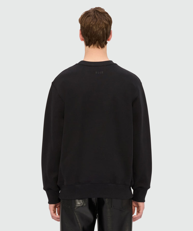 Black jersey sweatshirt with MSGM "Follow the Rabbit®" graphic 99 Men 