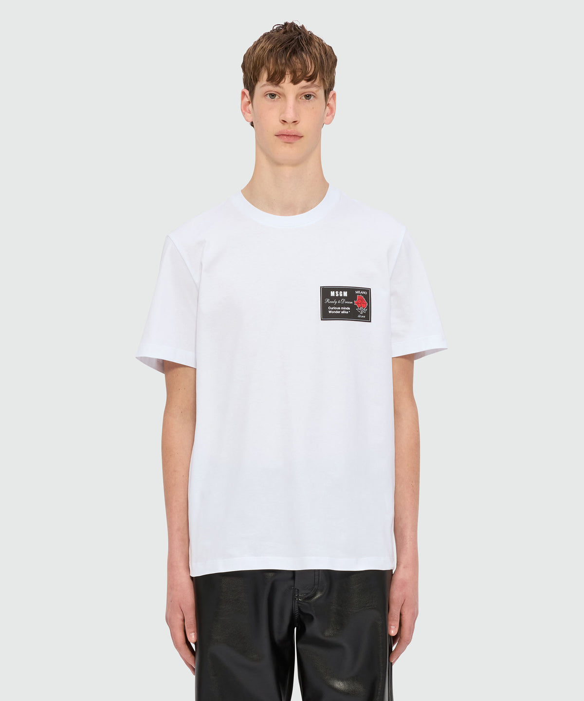 Tシャツ・カットソー MSGM FW21 SHIRT WITH LOGO (3140ME05X_21750536) Men's t shirts: cotton, designer and printed - MSGM Official