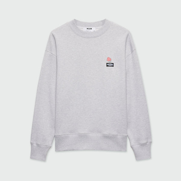 MSGM｜SWEATSHIRTS (3540MM503 237799 23) Light blue cotton sweatshirt with maxi logo print - MSGM