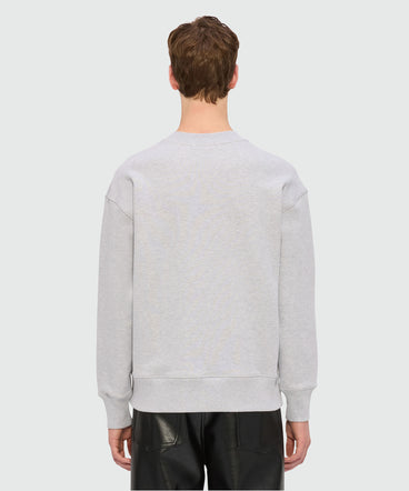Felpa grigio mélange in jersey con patch MSGM