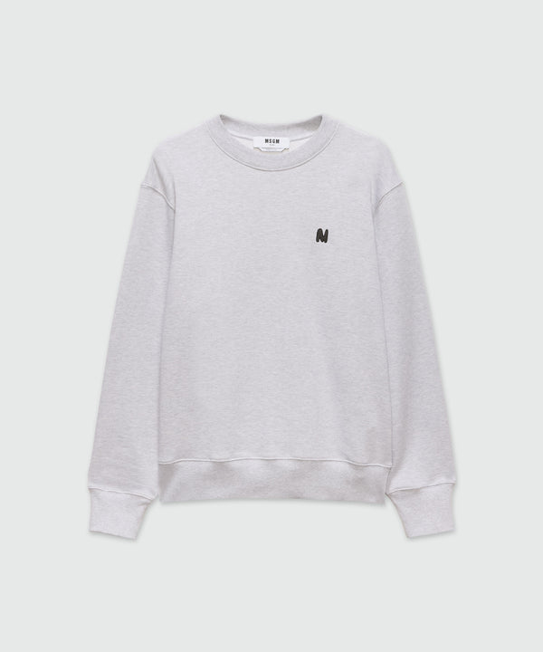Grey melange jersey sweatshirt with "TheMwave" embroidery