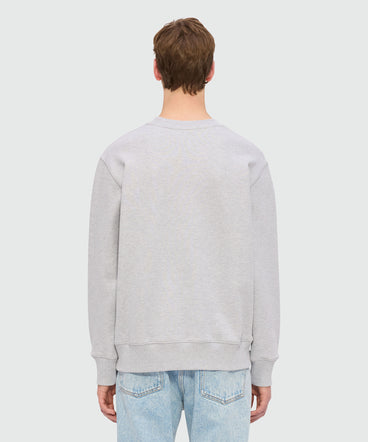 Grey melange jersey sweatshirt with "TheMwave" embroidery