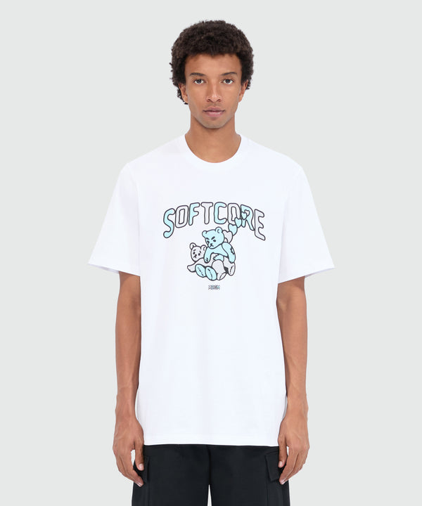 White cotton T-shirt with MSGM Softcore print