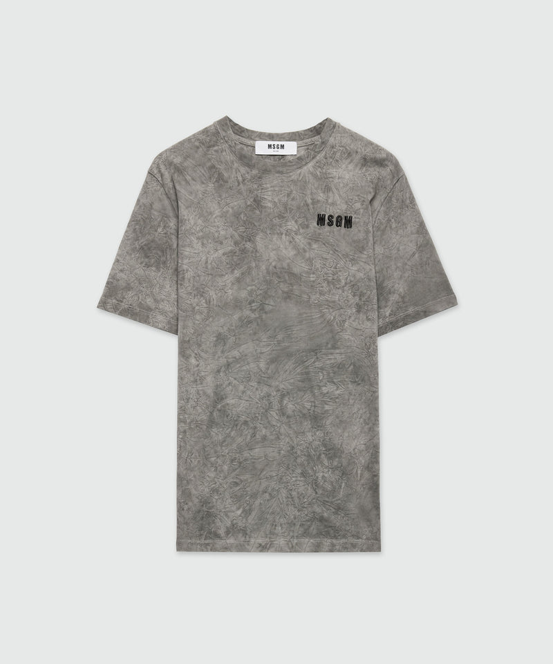 T-shirt grigia in jersey délavé con logo Impact 96 Uomo 