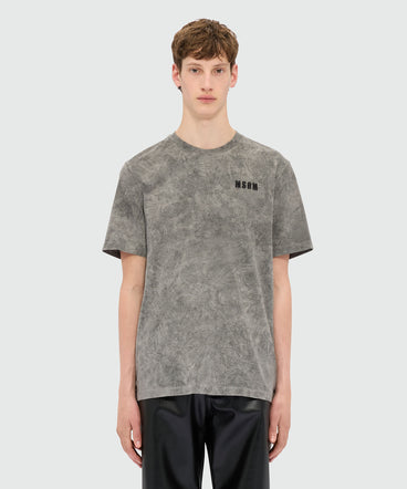 T-shirt grigia in jersey délavé con logo Impact