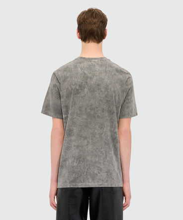 T-shirt grigia in jersey délavé con logo Impact