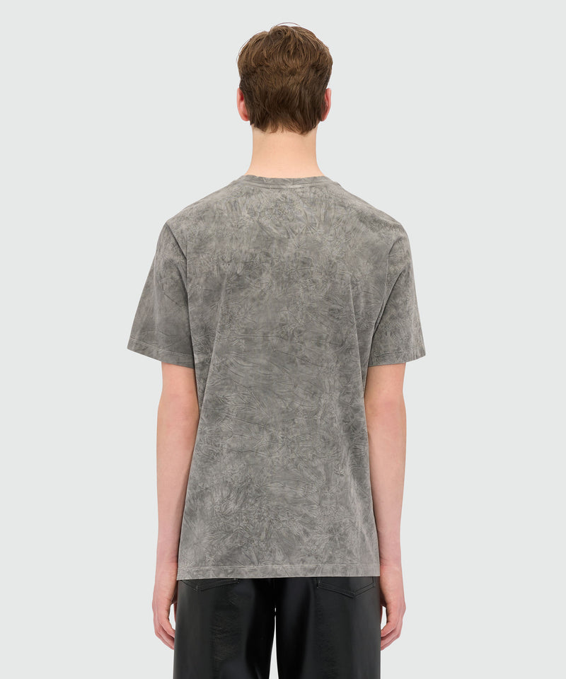 T-shirt grigia in jersey délavé con logo Impact 96 Uomo 