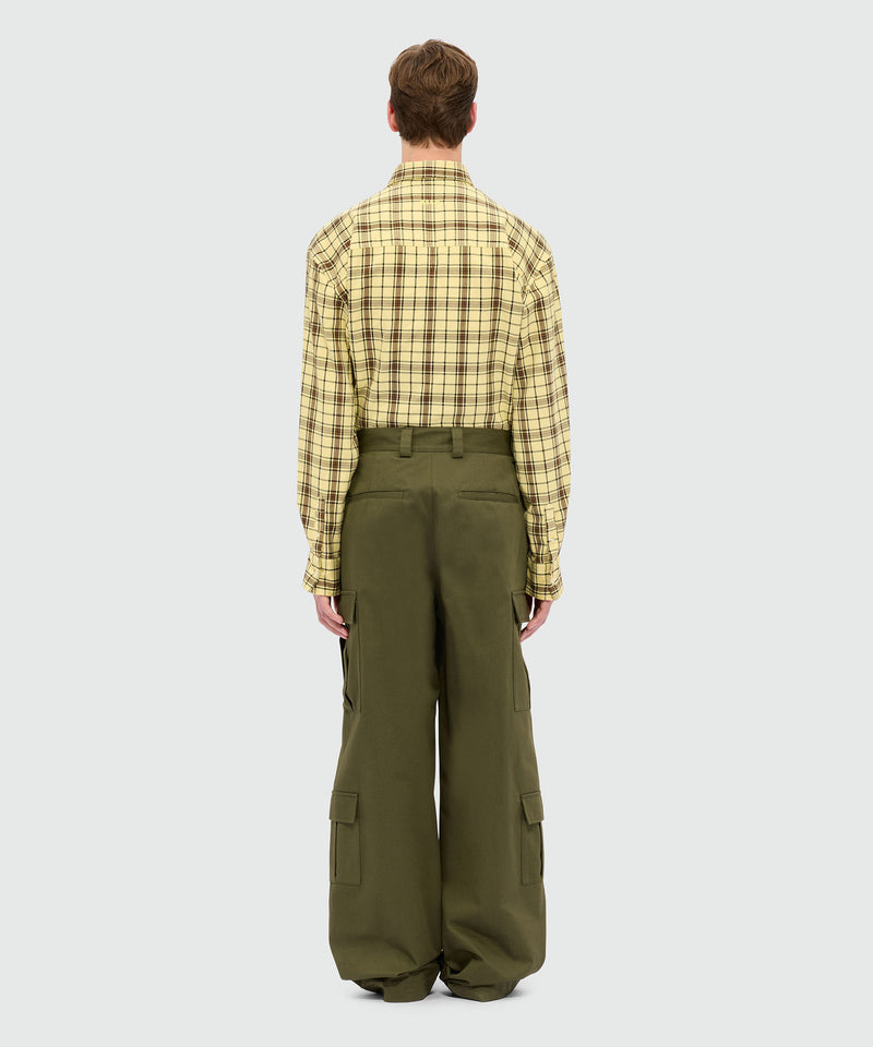 Olive green cargo trousers in cotton drill 38 Men 