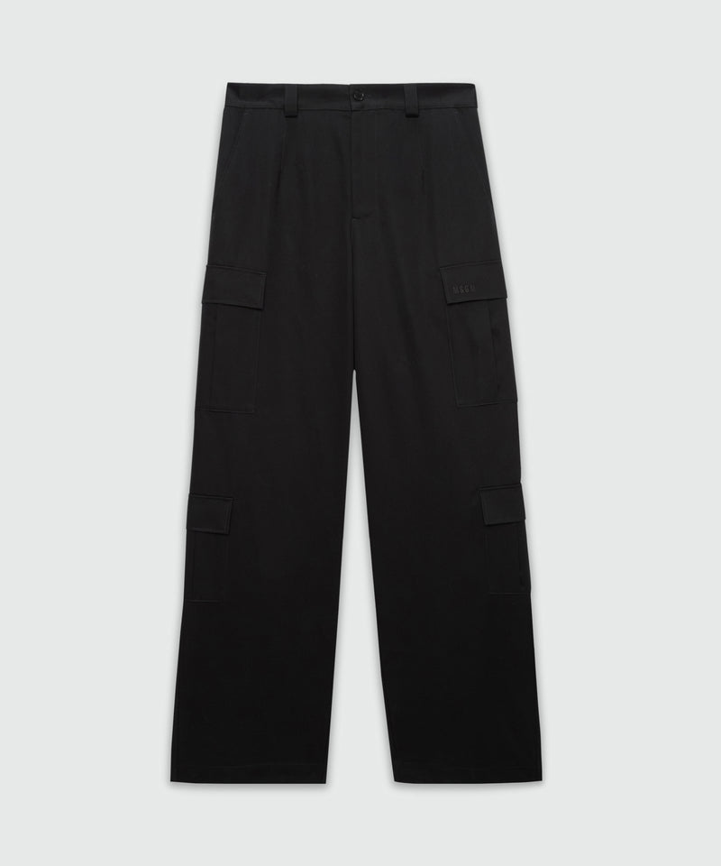 Black cotton drill cargo pants 99 Men 