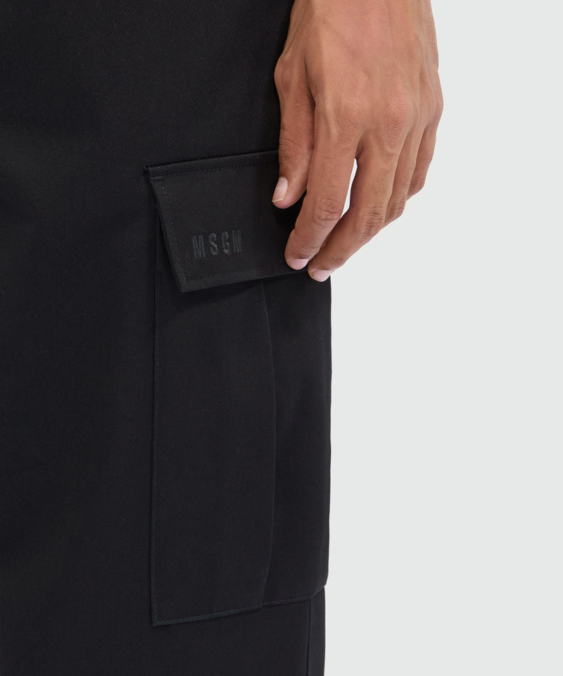 Black cotton drill cargo pants 99 Men 