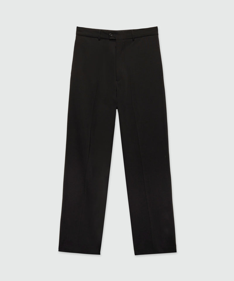 Wide black trousers in cool wool with MSGM label 99 Men 