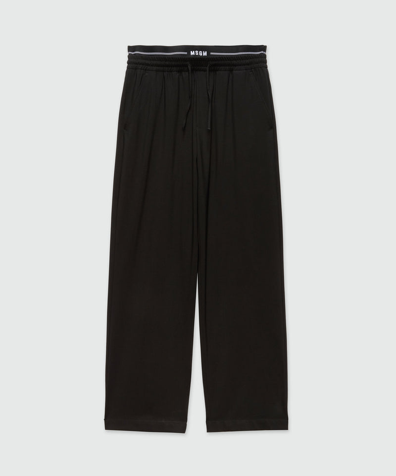 Wide black trousers in cool wool 99 Men 