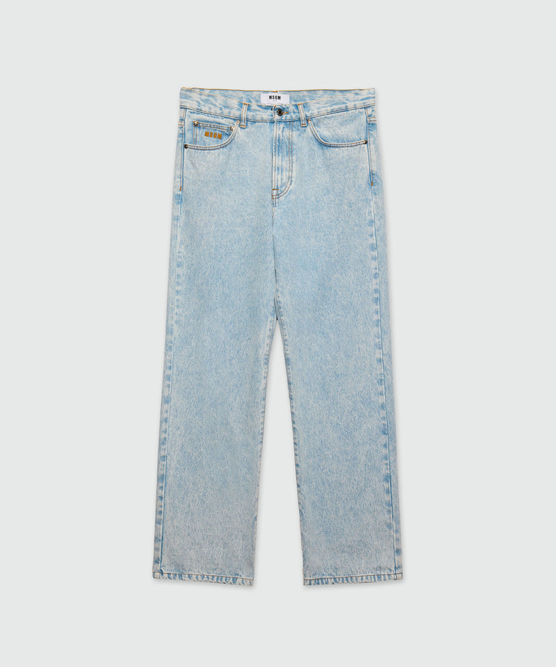 Light blue marbled denim trousers 84 Men 