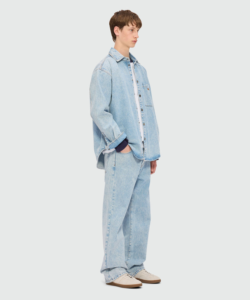 Light blue marbled denim trousers 84 Men 