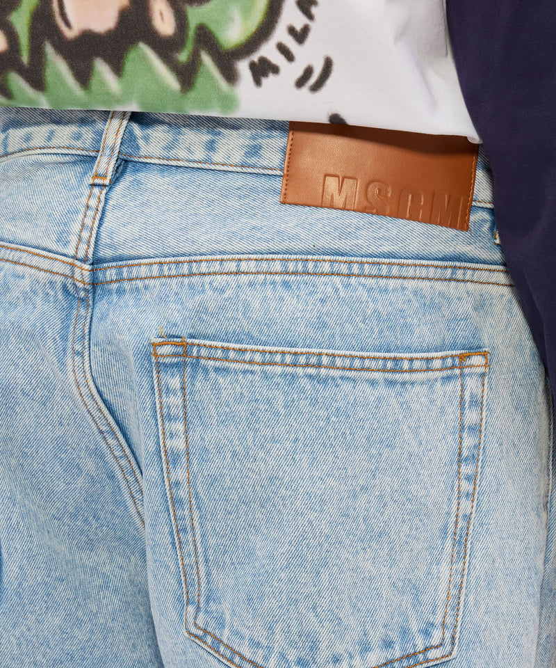 Light blue marbled denim trousers 84 Men 