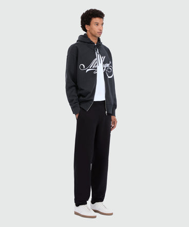 Black jersey joggers with cursive MSGM logo