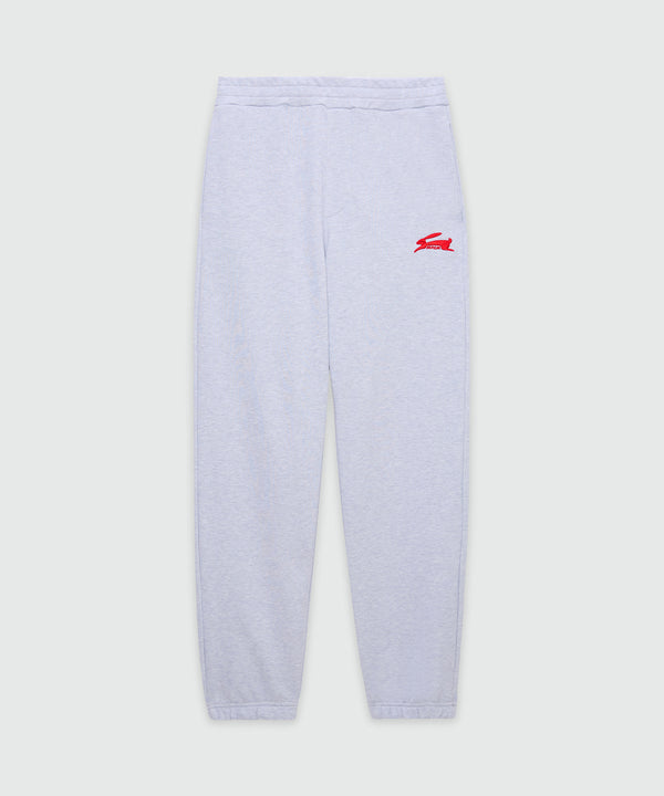 Grey melange joggers with "Follow the Rabbit®" embroidery