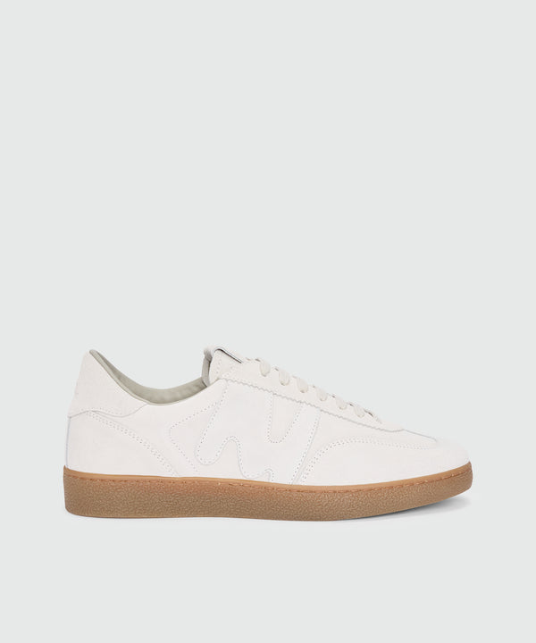 Cream Retro Trainer sneakers in suede