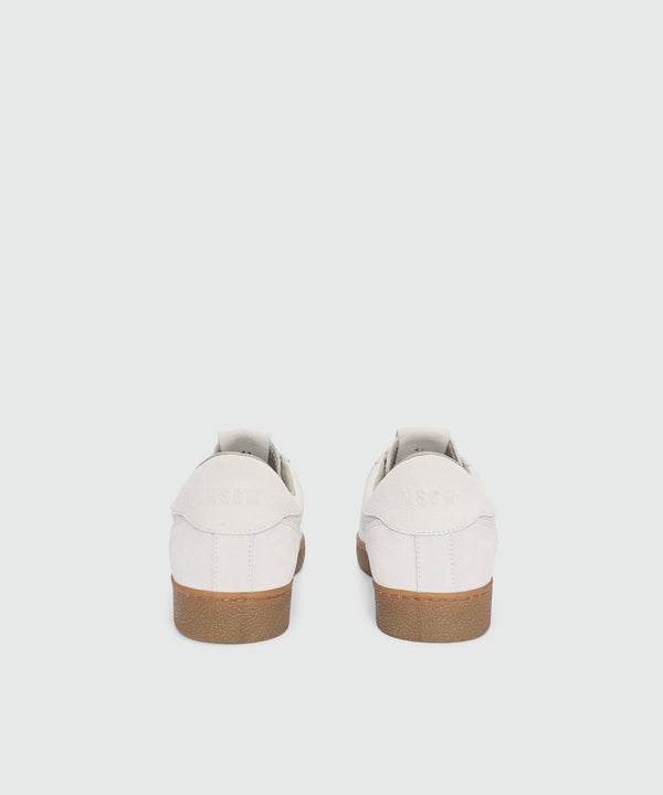 Cream Retro Trainer sneakers in suede