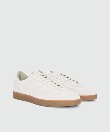 Cream Retro Trainer sneakers in suede