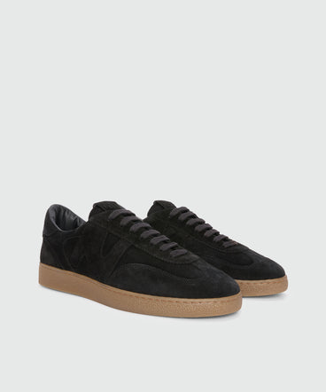 Black Retro Trainer sneakers in suede