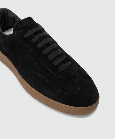 Black Retro Trainer sneakers in suede