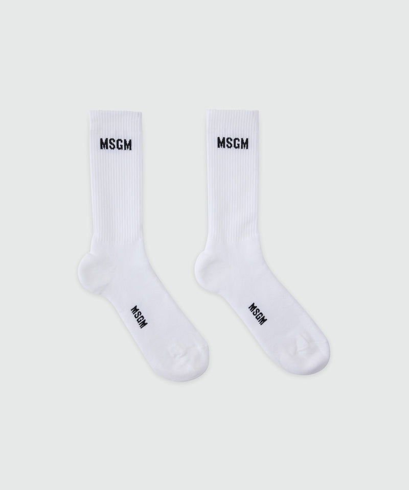 White socks with MSGM jacquard graphics 1 Men 