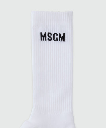White socks with MSGM jacquard graphics