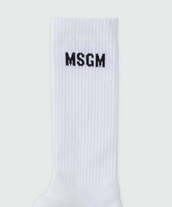 White socks with MSGM jacquard graphics