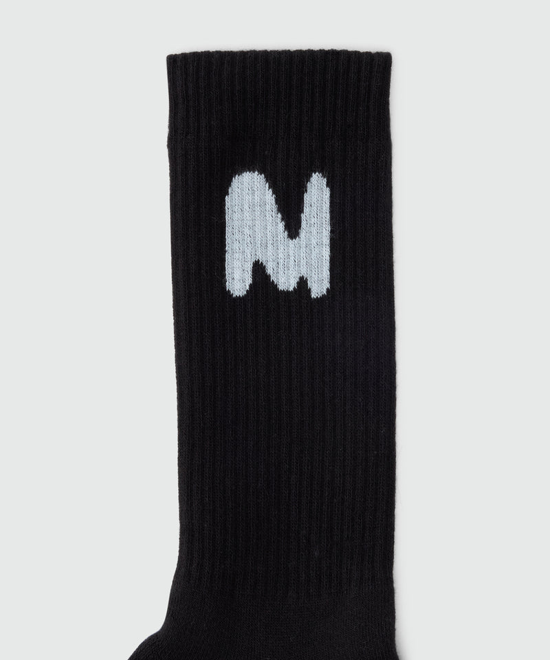 Black socks with "TheMwave" jacquard graphics 99 Men 
