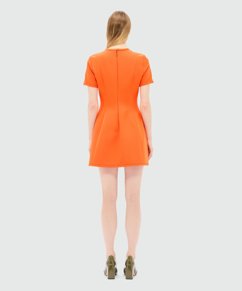 Orange cady minidress with bow detail 10 Women 