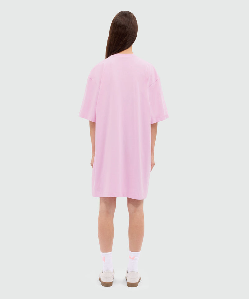 Pink jersey t-shirt dress with MSGM brushstroke logo 13 Women 