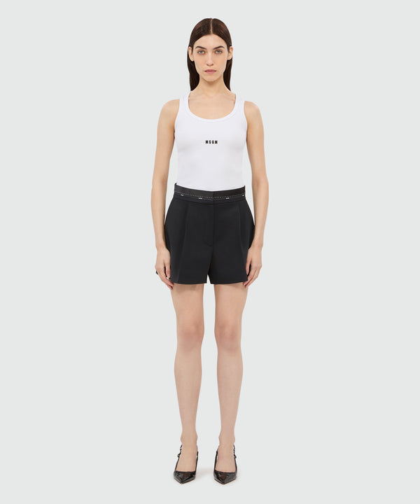 Black shorts in cool wool with MSGM ribbon