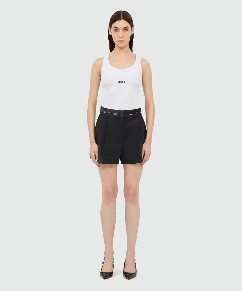 Black shorts in cool wool with MSGM ribbon 99 Women 